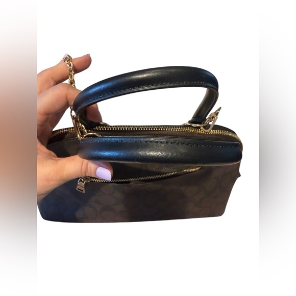 Coach Katy Satchel In Signature Canvas (IM/Brown Black) - Picture 8 of 10